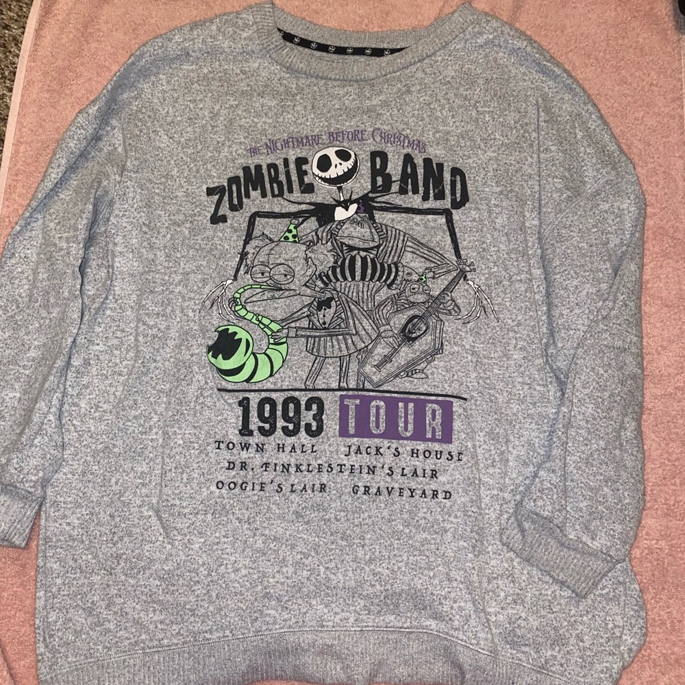 Gray Nightmare Before Christmas Pajama Top